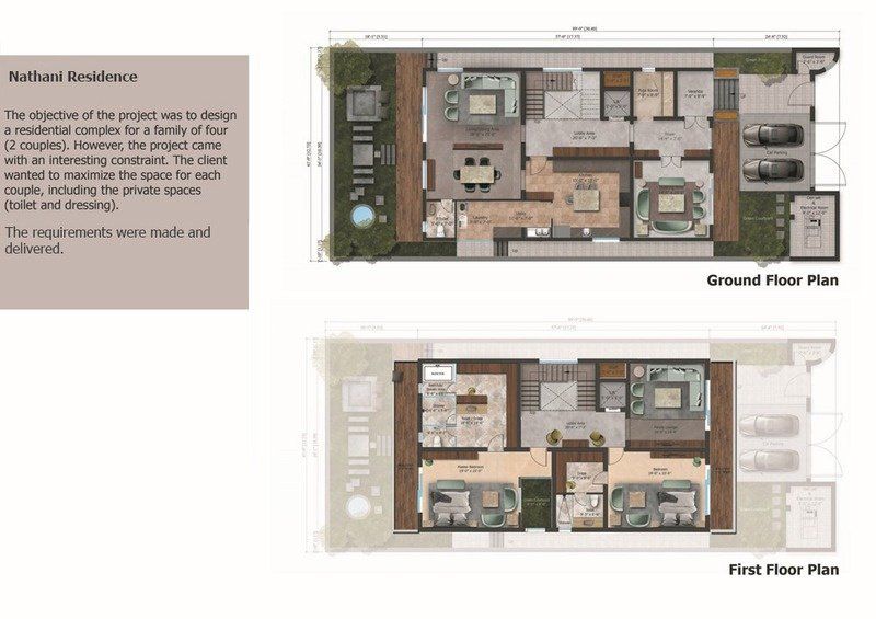 Ground and first floor plans of Nathani's Residence